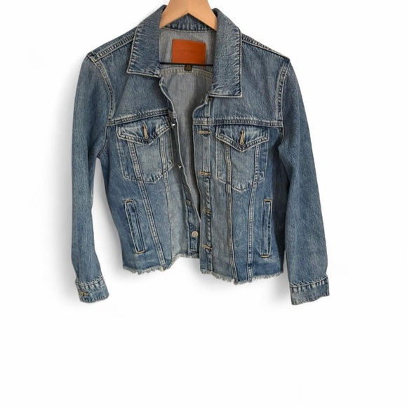 Lucky Brand Distressed DENIM TRUCKER JACKET Large - Picture 4 of 6